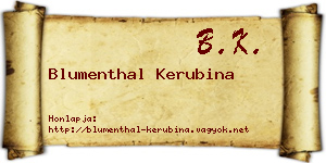 Blumenthal Kerubina névjegykártya